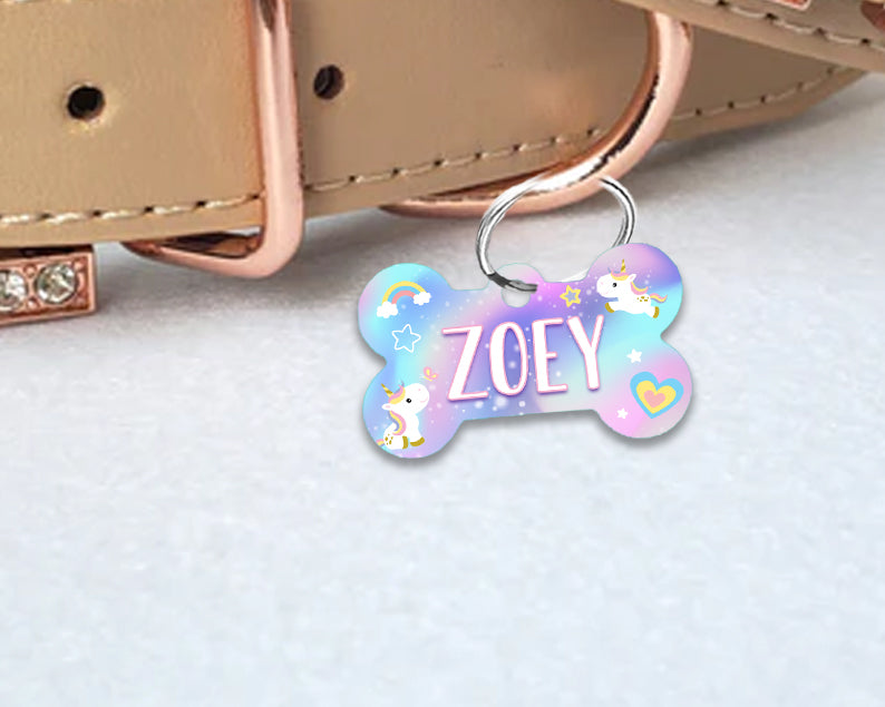 Pet ID Tag | Rainbow Unicorn